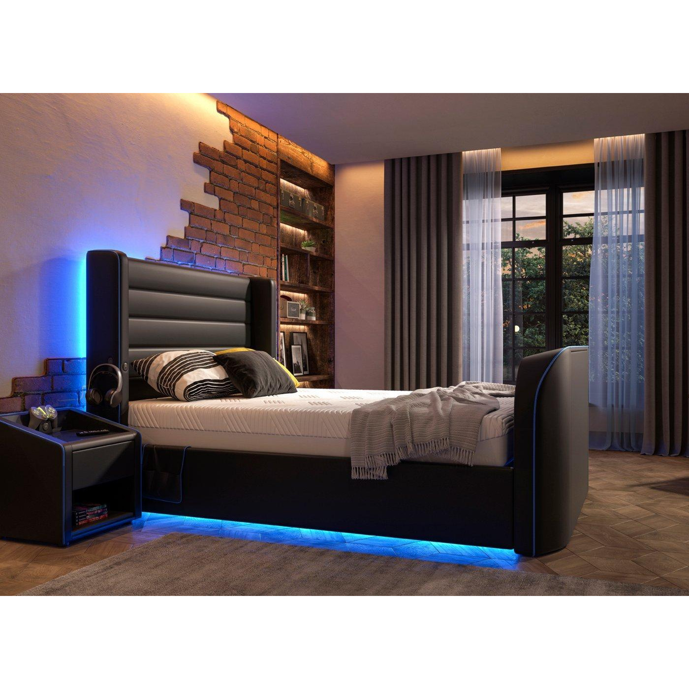 Drift Gaming Sleepmotion 200i Adjustable TV Bed Frame - 4'6 Double - Black