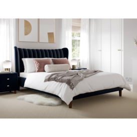 Knox Upholstered Bed Frame - 4'6 Double - Blue