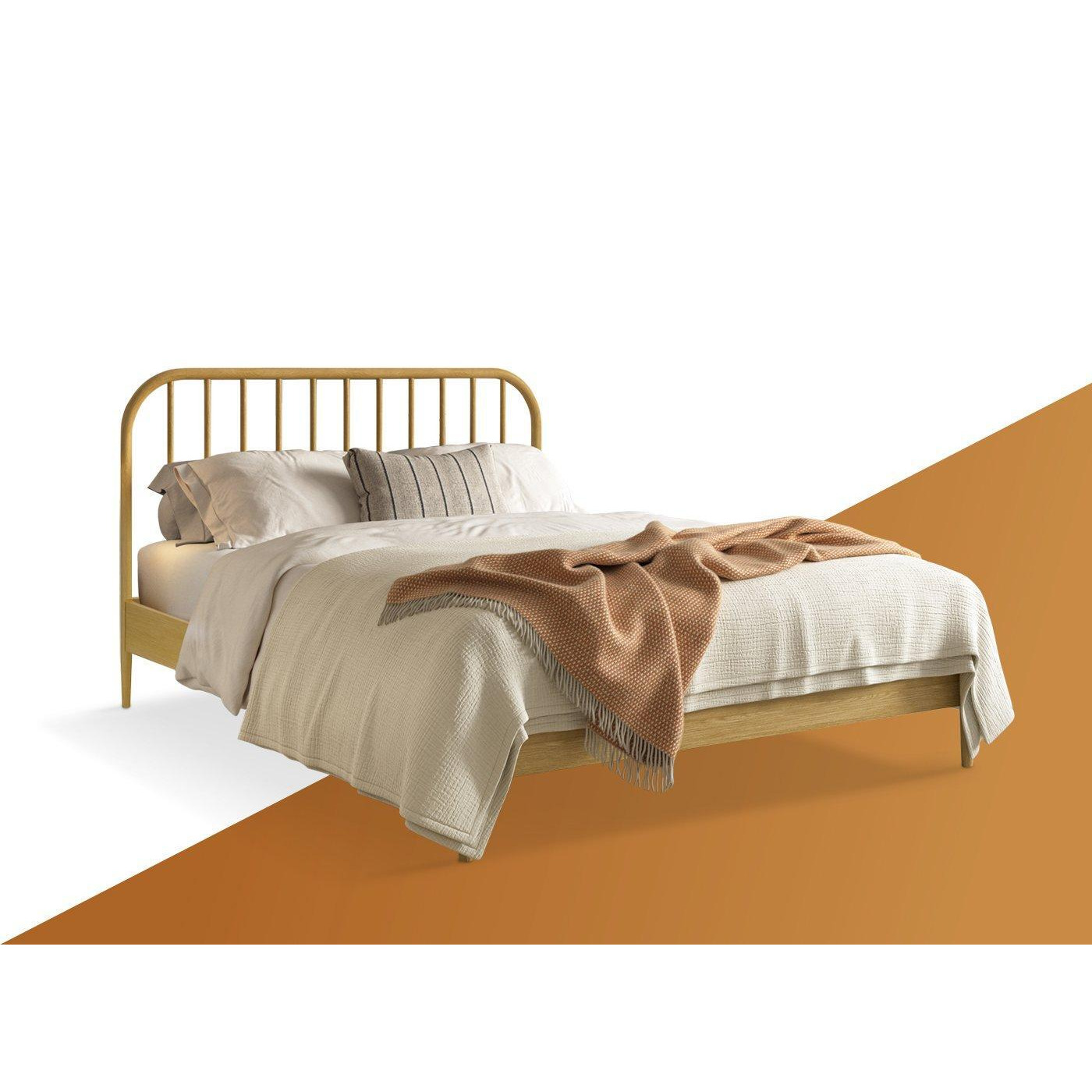 Trafford Wooden Bed Frame - 4'6 Double - Brown