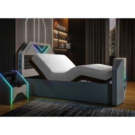 X Rocker Nebula Sleepmotion Adjustable TV Bed Frame - 4'6 Double - Grey