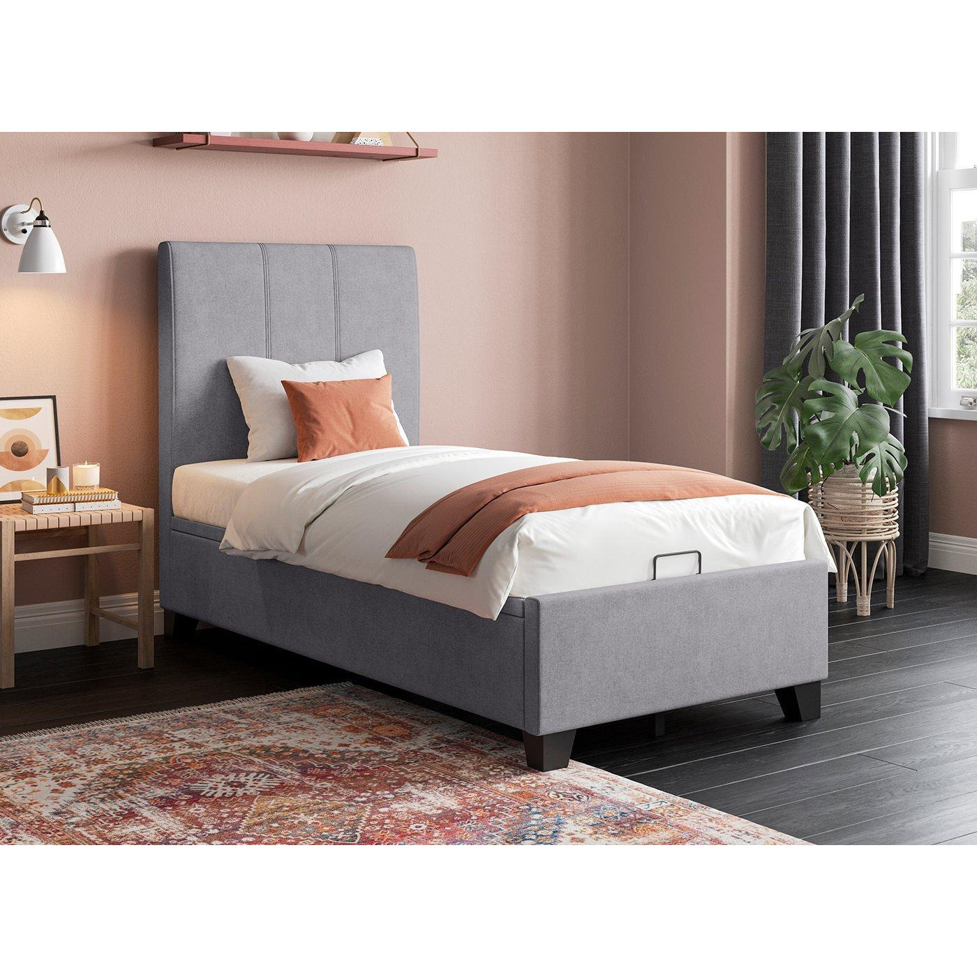 Francis Ottoman Bed Frame - 3'0 Single - Grey