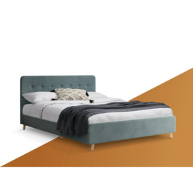 Emmerson Upholstered Bed Frame - 3'0 Single - Blue