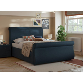 Detroit Upholstered Sleigh Bed Frame - 4'0 Small Double - Blue