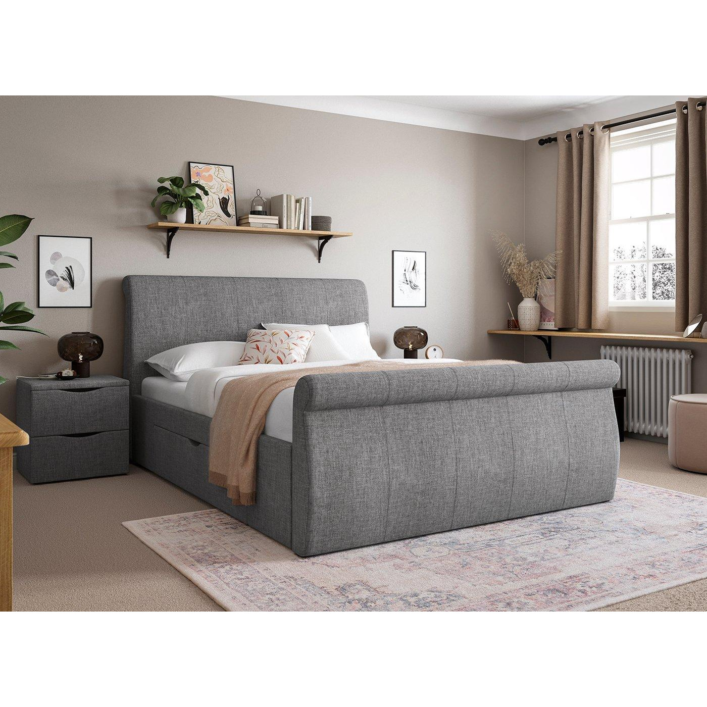 Lucia Upholstered Bed Frame - 5'0 King - Grey