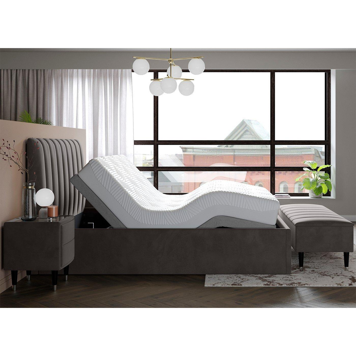 Mount Sleepmotion Adjustable Velvet-Finish Bed Frame - 5'0 King - Grey