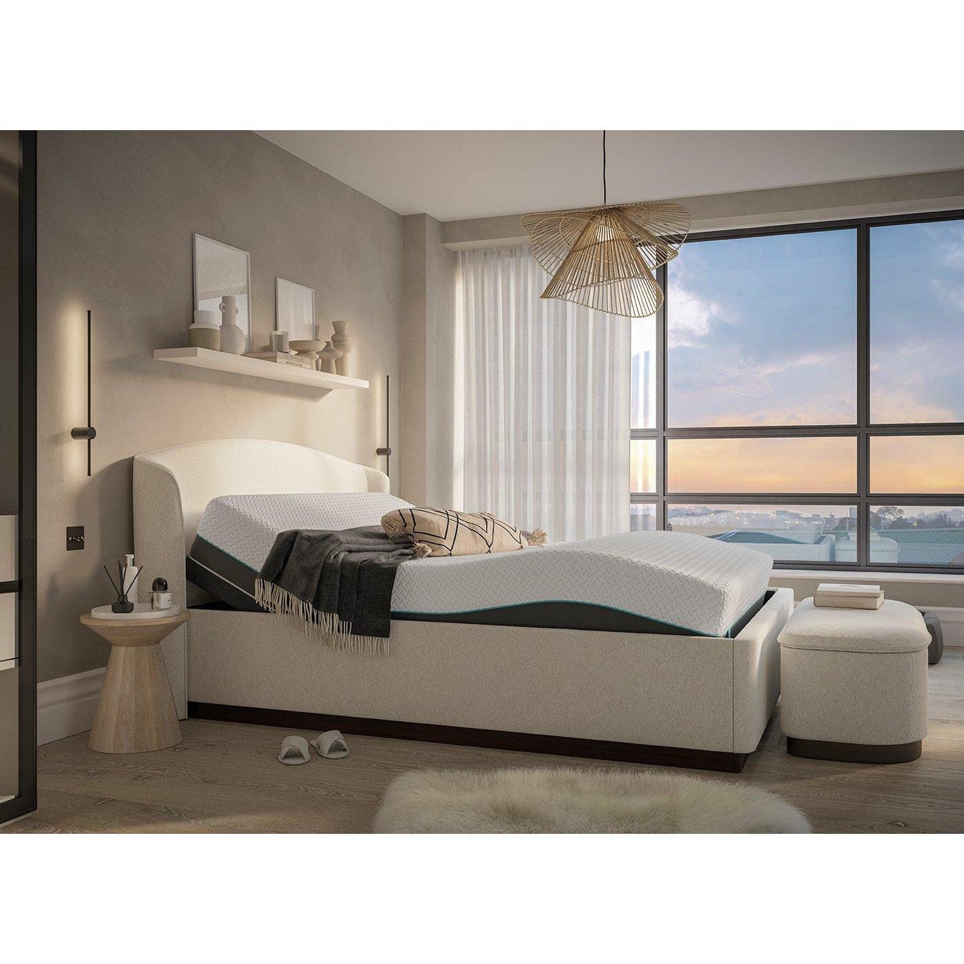 House Beautiful Chloe Boucl� Sleepmotion Adjustable Bed Frame - 5'0 King - Cream