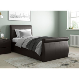 Lucia Upholstered Bed Frame - 3'0 Single - Brown
