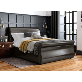 Detroit Upholstered Sleigh Bed Frame - 5'0 King - Brown