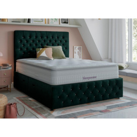 Messina Upholstered Ottoman Divan Base - 4'0 Small Double - Green