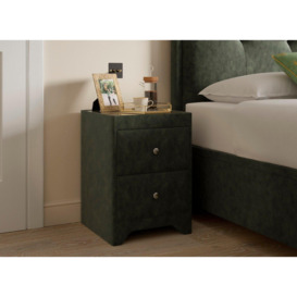 Kimberley Upholstered Bedside Table - Green