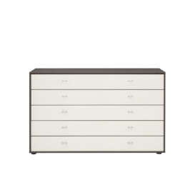 Memphis 5-Drawer Wide Chest - Grey