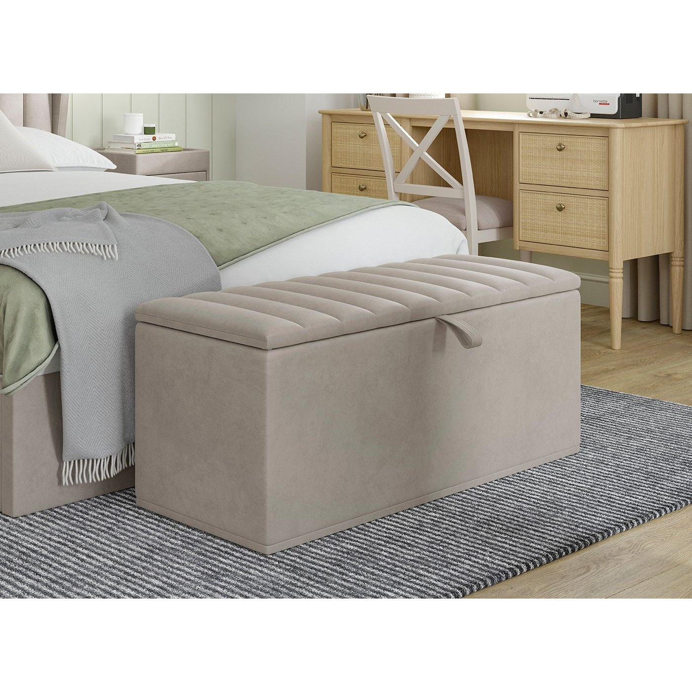 Octavia Upholstered Blanket Box - Grey