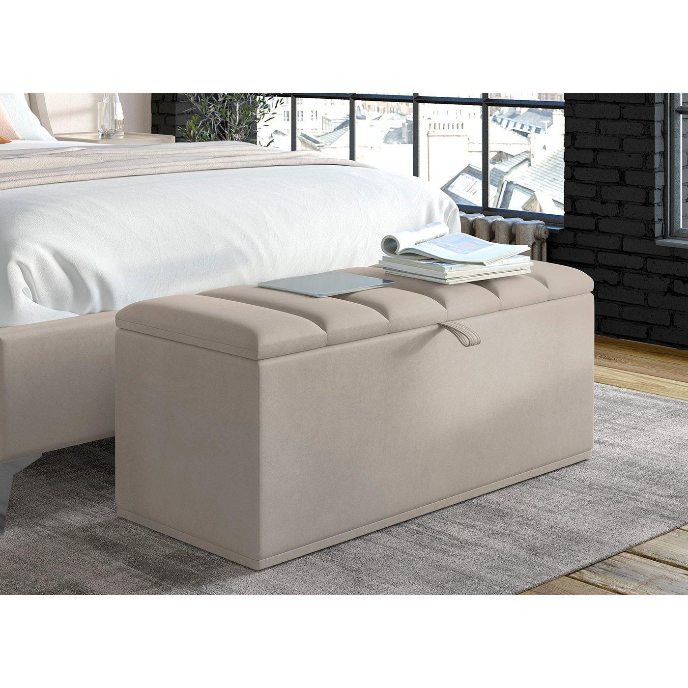 Enzo Upholstered Blanket Box - Grey