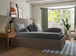 Silentnight Holden Ergomotion Adjustable Upholstered Bed Frame - 5'0 King - Grey - thumbnail 2