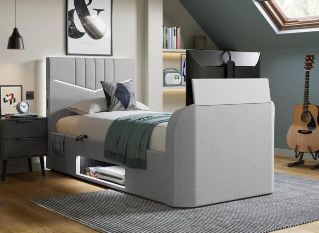 Quantum TV Bed - 3'0 Single - Grey - image 1