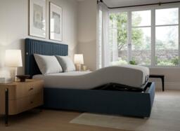 TEMPUR® Duxford Ergomotion Adjustable Upholstered Bed Frame - 5'0 King - Blue - thumbnail 2