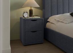 Lucia / Wilson Upholstered Bedside Table - Blue