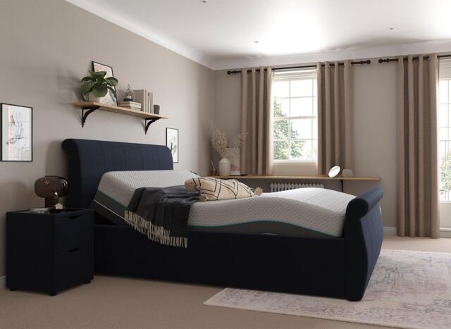 Lucia Sleepmotion Super King 200i Adjustable Upholstered Bed Frame - 6'0 Super king - Blue - image 1