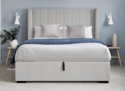 Charlie Upholstered Ottoman Bed Frame - 5'0 King - Grey - thumbnail 3