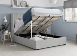 Charlie Upholstered Ottoman Bed Frame - 5'0 King - Grey - thumbnail 2