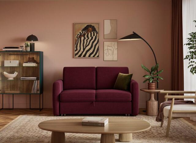 Antrim 2-Seater Pull-Out Sofa Bed - Red - image 1