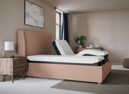 TEMPUR® Linford Sleepmotion Adjustable Upholstered Bed Frame - 6'0 Super king - Pink - thumbnail 1