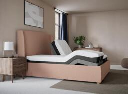 TEMPUR® Linford Sleepmotion Adjustable Upholstered Bed Frame - 6'0 Super king - Pink - thumbnail 2