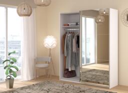 Theodore Medium 2-Door Wardrobe - White - thumbnail 3