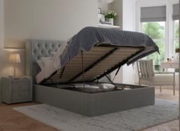 Deacon Upholstered Ottoman Bed Frame - 5'0 King - Grey - thumbnail 2