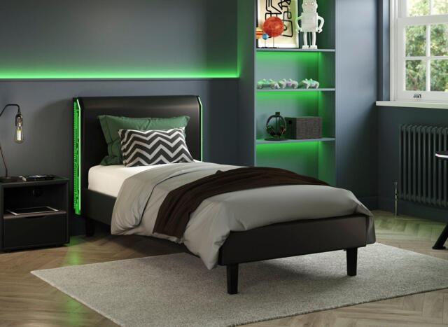 Glitch Kids Upholstered Bed Frame - 4'0 Small double - Black - image 1