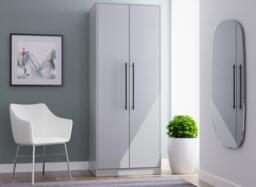 Oregon 2-Door Wardrobe - Grey - thumbnail 1