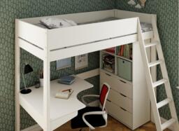 Anderson Desk High Sleeper With Storage - 3'0 Single - White - thumbnail 2