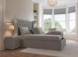 Deacon Ergomotion Adjustable Velvet-Finish Bed Frame - 6'0 Super king - Grey - thumbnail 1