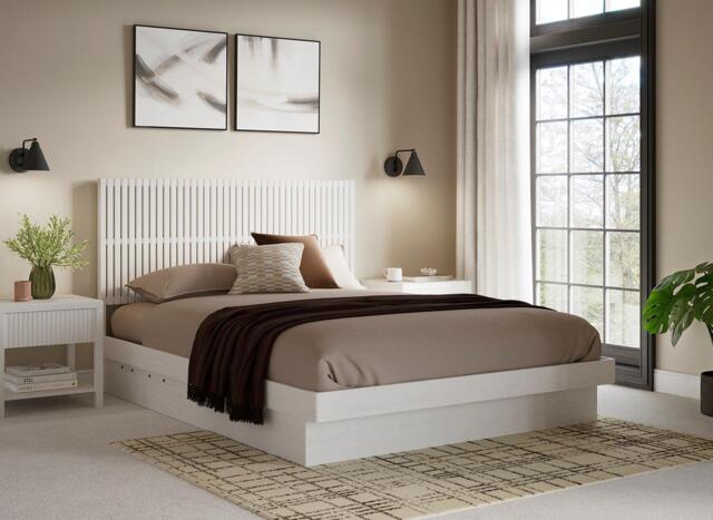 Hayden Platform Ottoman Bed Frame - 5'0 King - White - image 1