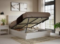 Hayden Platform Ottoman Bed Frame - 5'0 King - White - thumbnail 2