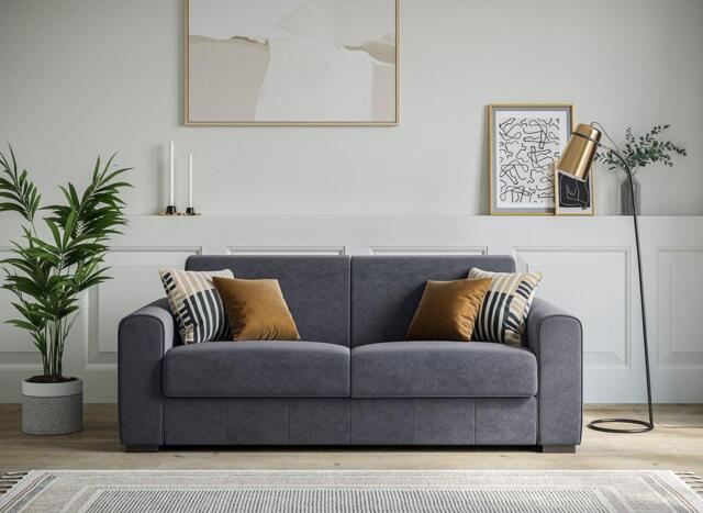 Verona 3-Seater Pull-Out Sofa Bed - Grey - image 1