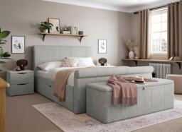 Lucia Upholstered Bed Frame - 5'0 King - Silver - thumbnail 2