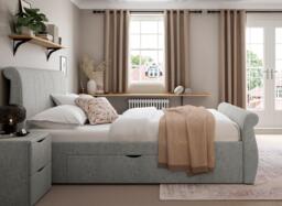 Lucia Upholstered Bed Frame - 5'0 King - Silver - thumbnail 3