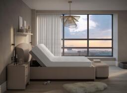 House Beautiful Chloe Upholstered Sleepmotion Adjustable Bed Frame - 5'0 King - Beige - thumbnail 4