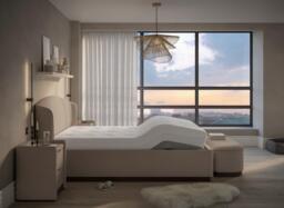House Beautiful Chloe Upholstered Sleepmotion Adjustable Bed Frame - 5'0 King - Beige - thumbnail 2