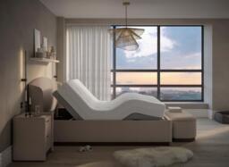 House Beautiful Chloe Upholstered Sleepmotion Adjustable Bed Frame - 5'0 King - Beige