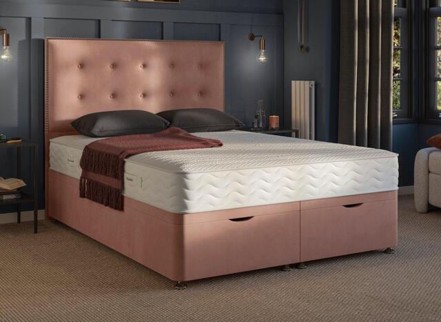 Dream Team Ottoman Divan Bed Base - 4'0 Small double - Pink