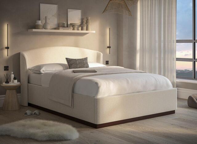 Chloe Upholstered Ottoman Bed Frame - Cream - image 1