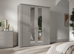 Dover 4-Door Wardrobe - Grey
