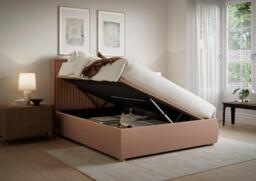 TEMPUR® Duxford Upholstered Ottoman Bed Frame - 4'6 Double - Pink - thumbnail 2