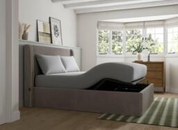 Silentnight Payton Ergomotion Adjustable Upholstered Bed Frame - 5'0 King - Grey - thumbnail 2
