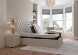 Deacon Sleepmotion Adjustable Upholstered Bed Frame - 6'0 Super king - Grey - thumbnail 1