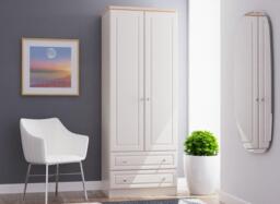 Texas 2-Door  2-Drawer Wardrobe - Cream