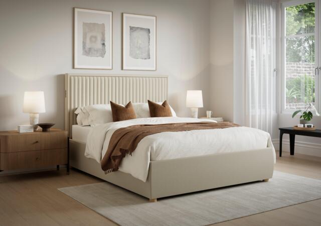 TEMPUR® Duxford Upholstered Ottoman Bed Frame - 5'0 King - Cream - image 1