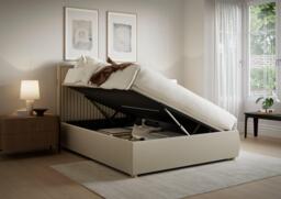 TEMPUR® Duxford Upholstered Ottoman Bed Frame - 5'0 King - Cream - thumbnail 2